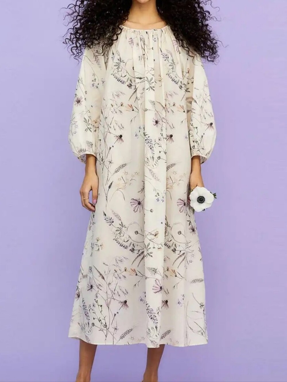 H&M XL Cream Floral Boho Maxi Dress - Picture 9 of 9